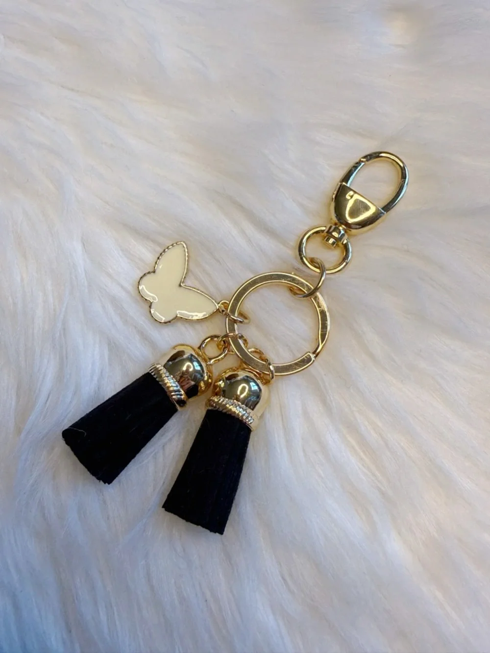 Butterfly tassel bag charm keychain